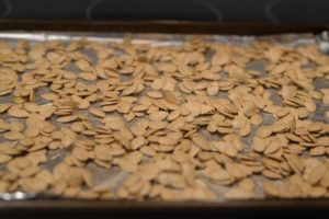 Pumpkin Seeds Ready for the Oven
