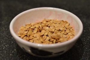 Bowl of Baked Pumpkin Seeds